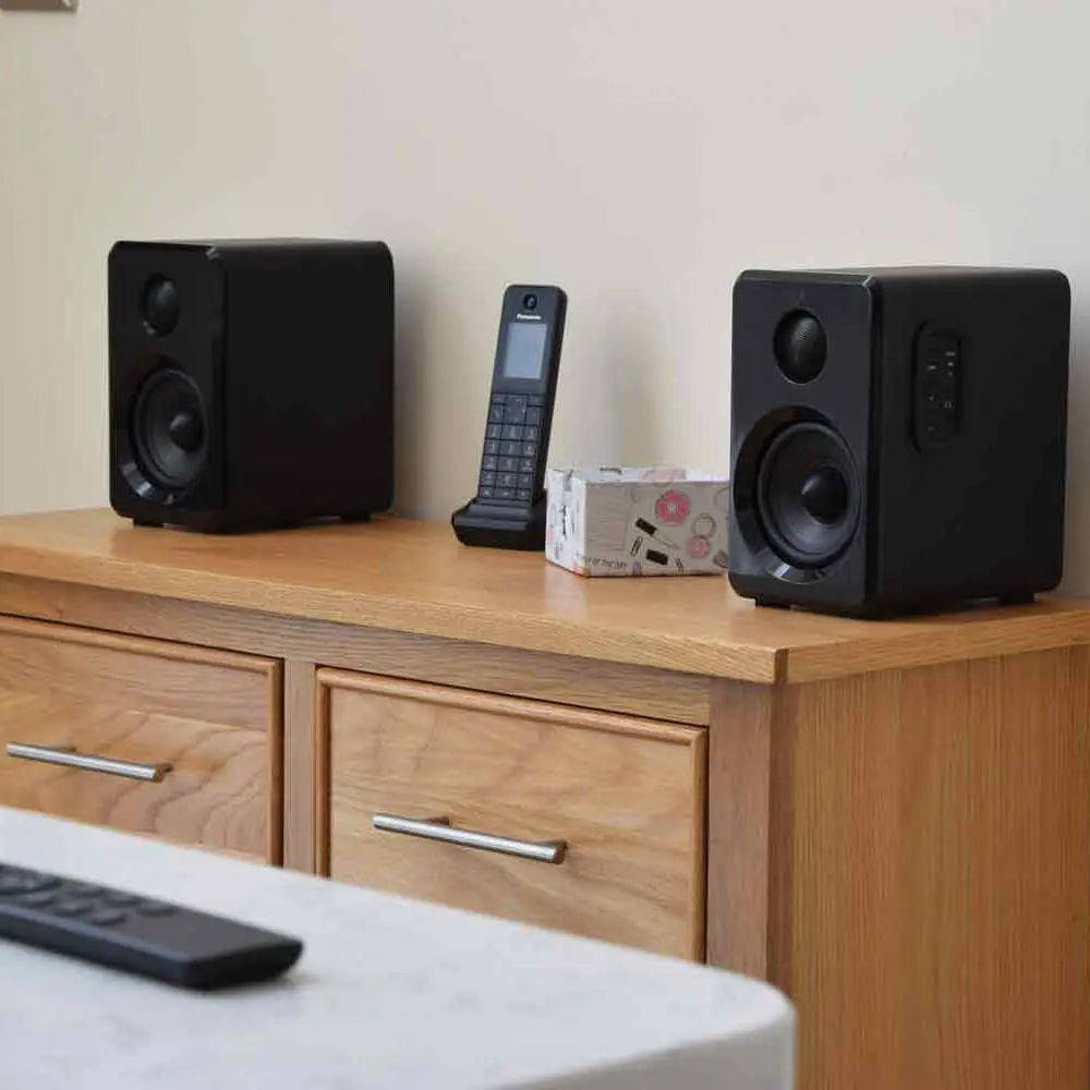 AV Link Active Bluetooth Bookshelf Speakers Black