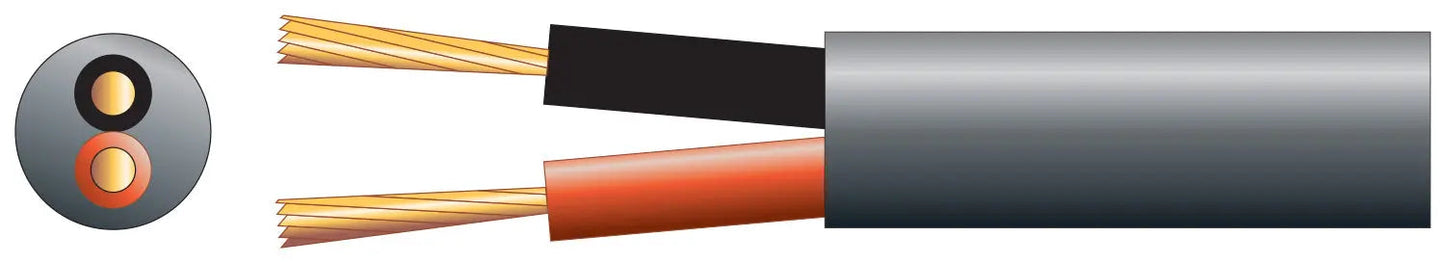 100V line speaker cable 2 x 450.2mm 15A Black 100m
