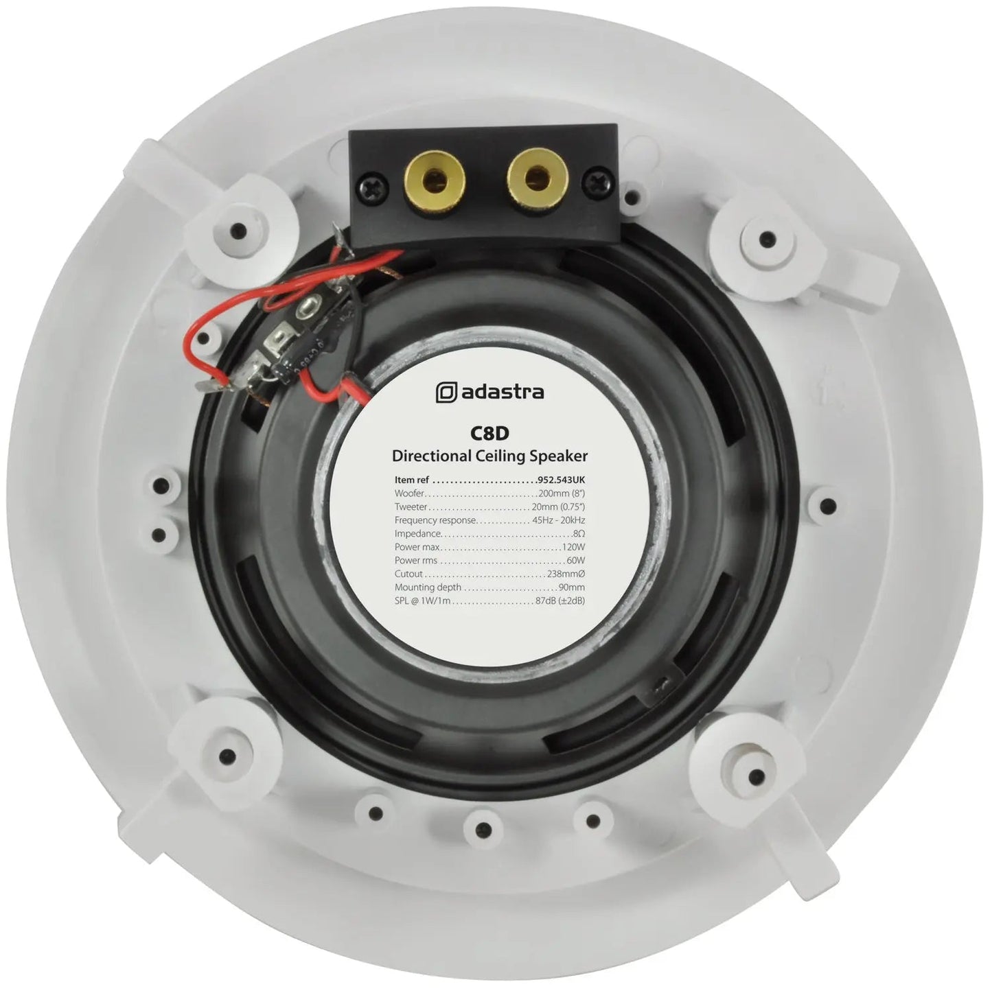 Adastra 20cm (8") ceiling speaker with directional tweeter/ Single