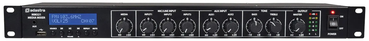 Adastra MM321 Rack Mixer + BT/USB/FM Player