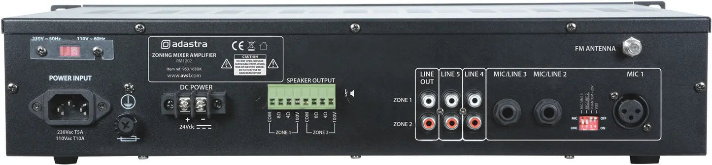 Adastra RM1202 Mixer-amp 2 x 120W + USB/SD/FM/BT