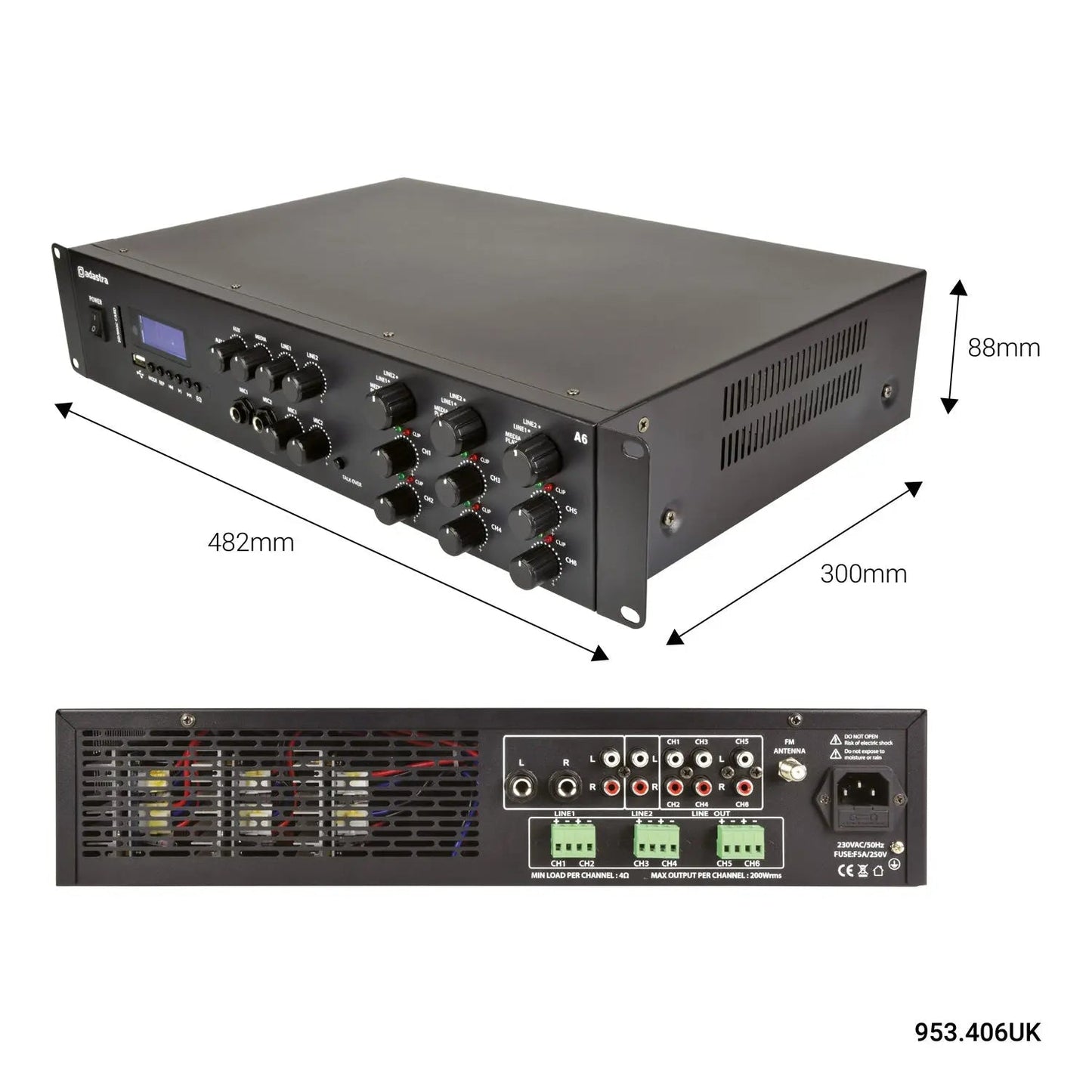 Adastra A6 Tri Stereo Amplfier 6x200W