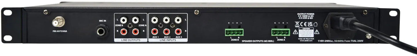 Adastra A14 Dual Stereo Amp 1U 4 x160W