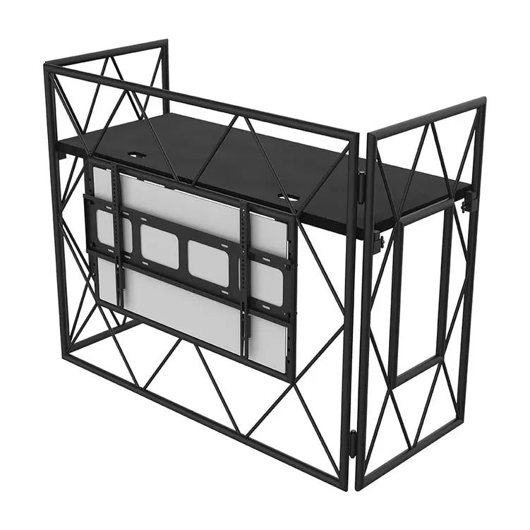 Ultimax Truss Booth-BK Aluminium Truss DJ Booth c/w VERSA TV mount and Shelf