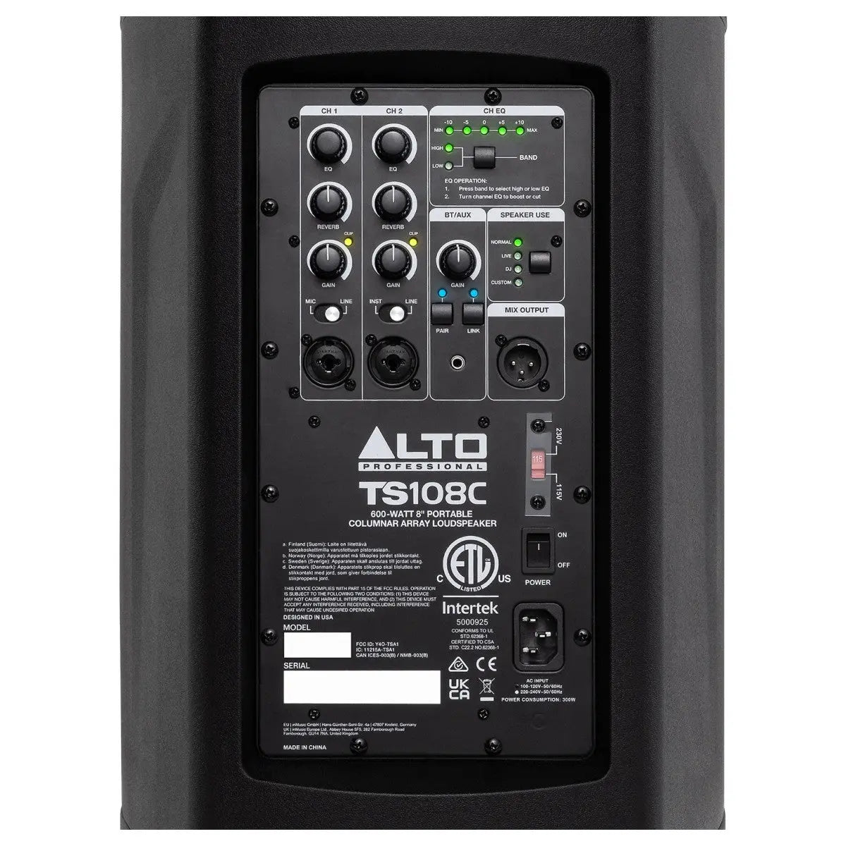 Alto Pro TS108C - 600W Portable Powered Column Array Loudspeaker