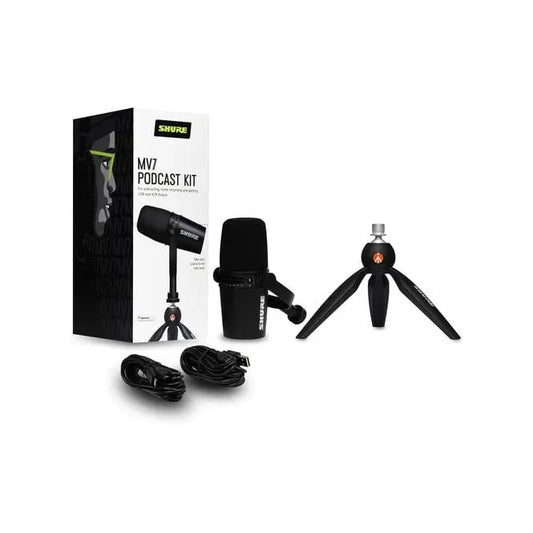 Shure MV7-K-BNDL MV7 Podcasting Microphone with Stand