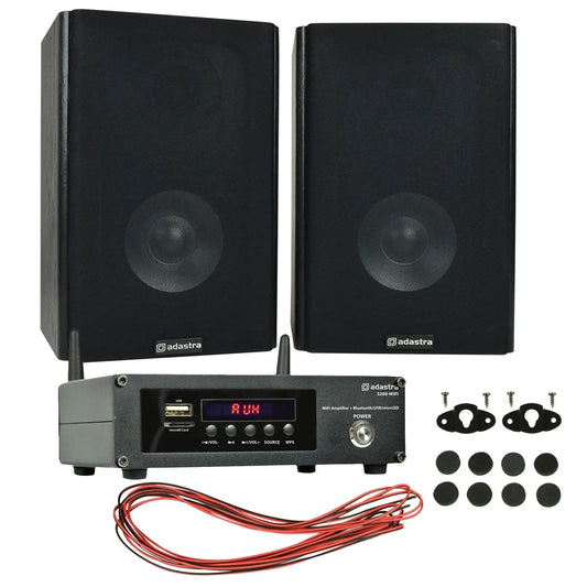 Adastra 2 x Bookshelf Speaker System with WiFi Streaming Amp 2 x 60W