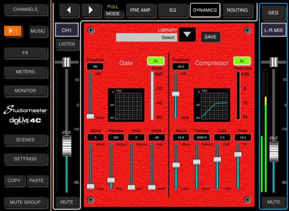 Studiomaster DIGILIVE4C 4 Input Compact Digital Mixer
