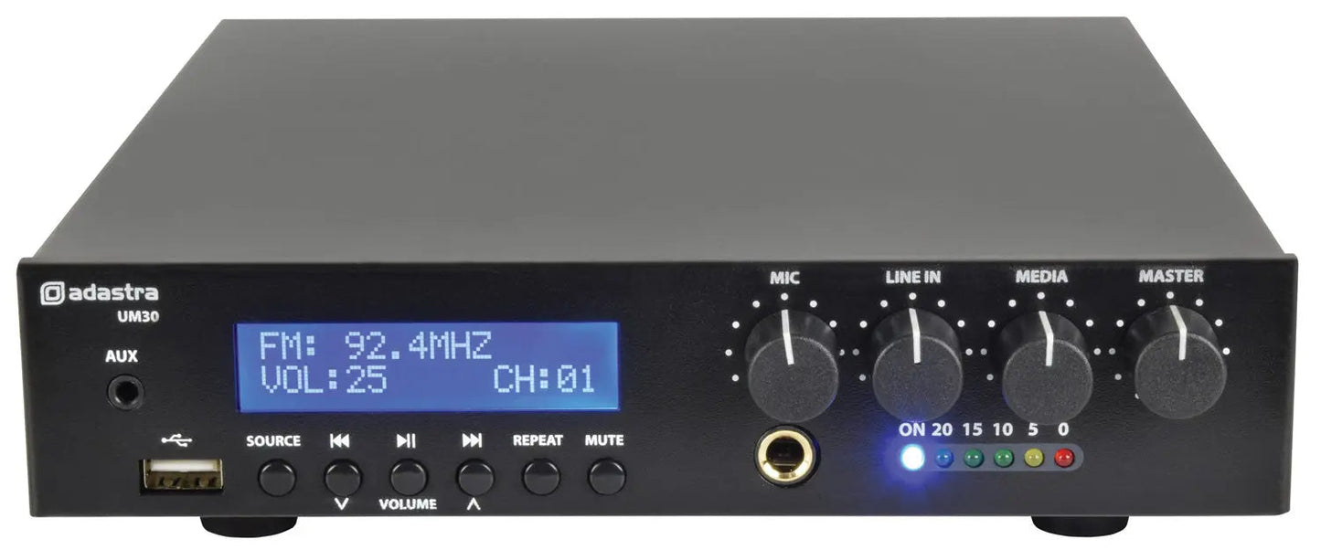 UM Series Ultra Compact Mixer-Amplifiers 100V UM30 Compact 100V Mixer-