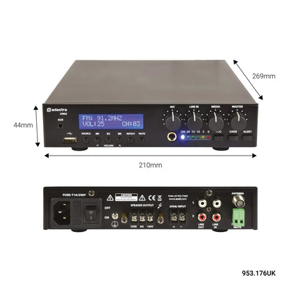 Adastra UM60 Compact 100V Mixer-Amp