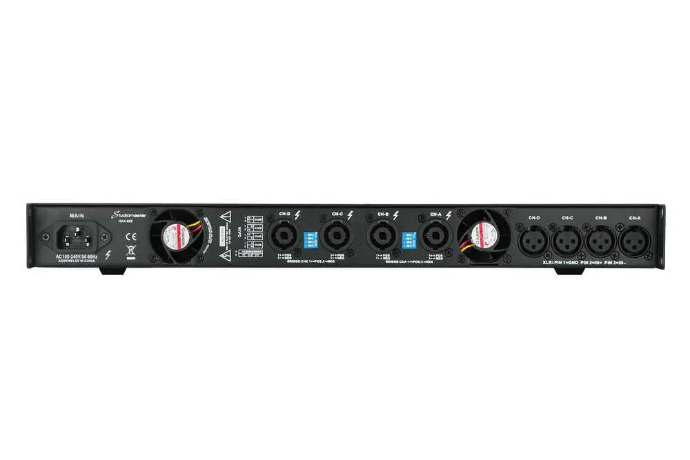 Studiomaster HX4-1400 4x 595W 1U Power Amplifier